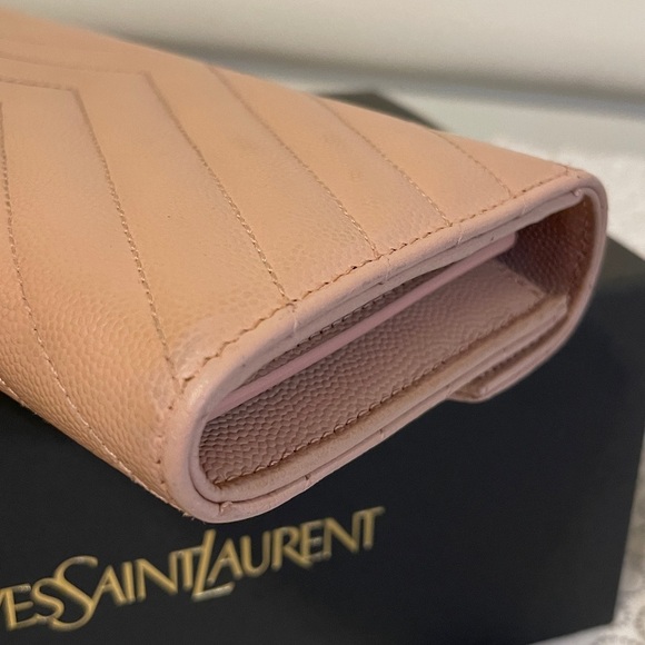Yves Saint Laurent Blush Pink Leather Wallet - Picture 7 of 15